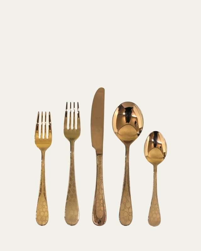 Coccodrillo Bronzo 5-Piece Flatware Set